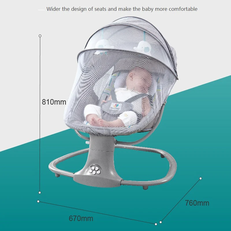 3-in-1 Electric Baby Reclining Cradle size